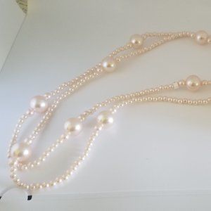 Faux Pink Pearl Necklace Costume